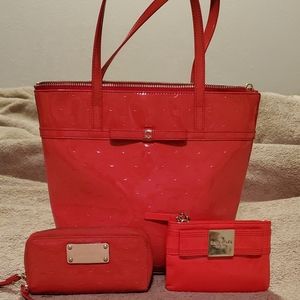 Patent leather purse, wallet and key wallet